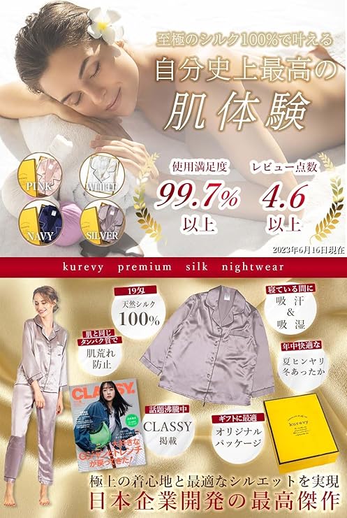 【新品未使用】kurevy レディース 高級シルクパジャマ シルバー S 楽天市場】【9/10(水)限定！当選確率1/2最大100%Pバック